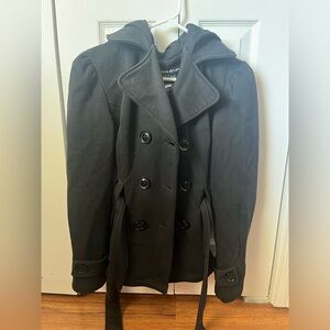 Sebby Black and Silver Peacoat
